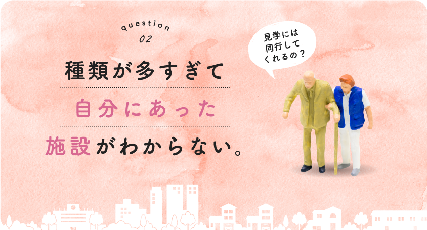 Question02 種類が多すぎて自分にあった施設がわからない。